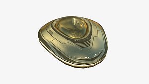 Allien Spaceship UFO C07 Gold - Sci Fi Spacecraft Design 3D model