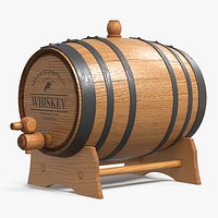 Oak Whiskey Barrel on Stand