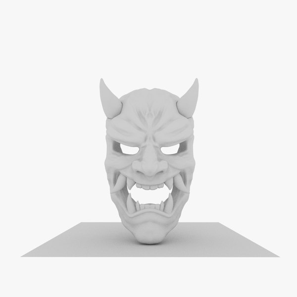 Oni Mask - Traditional Japanese Demon Mask 3D model