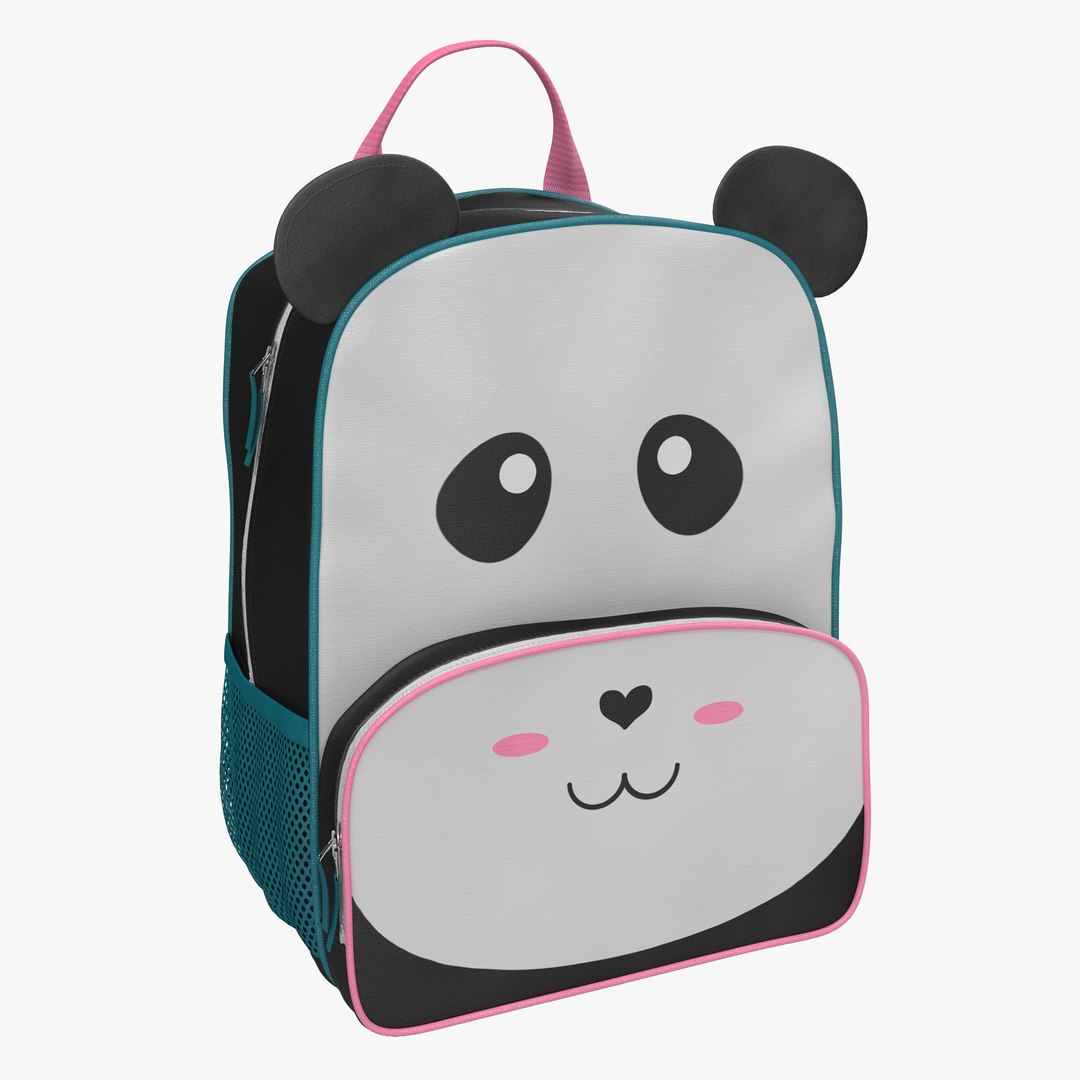 Kid Backpack Panda 3D model preview
