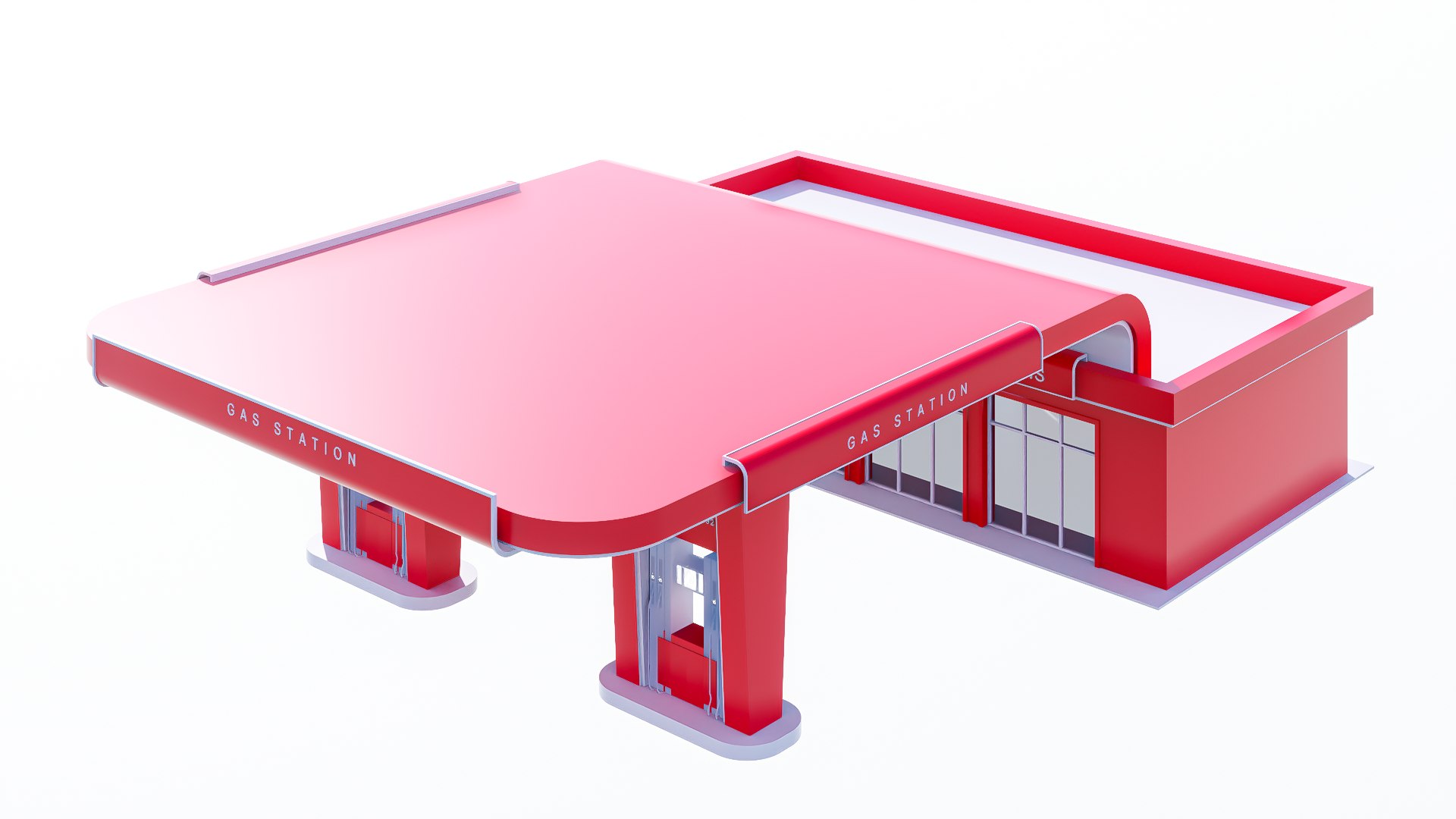 Gas Station 3D Model TurboSquid 2278869