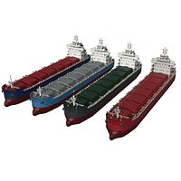 Low Poly Panamax Bulk Ore Carrier