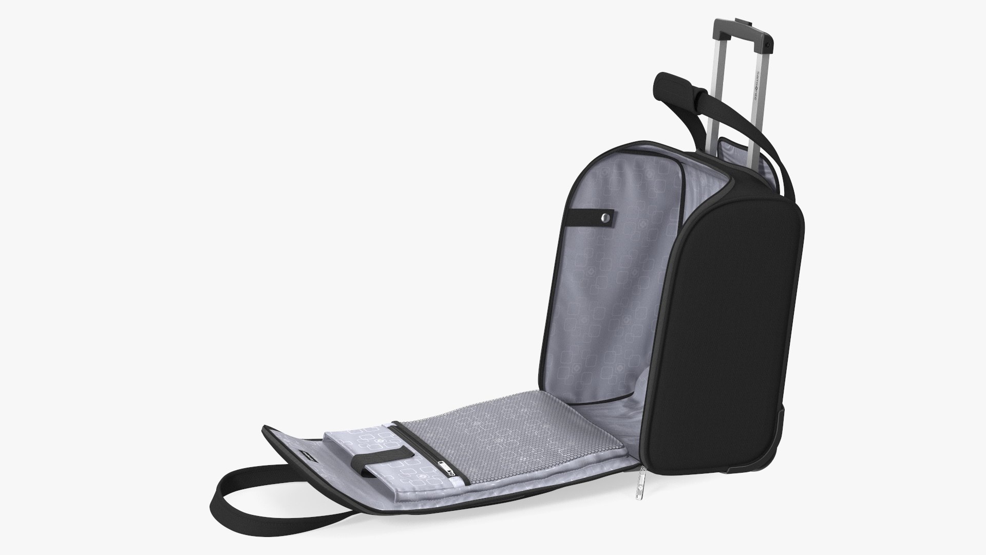 Open Softshell Luggage Samsonite Black 3D model preview