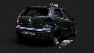 abandoned car wreck RAW PBR photogrammetry