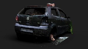 abandoned car wreck RAW PBR photogrammetry