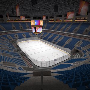 NHL and IIHF Ice Hockey Arena - interior - low poly model