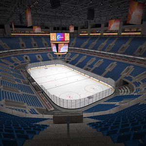NHL and IIHF Ice Hockey Arena - interior - low poly
