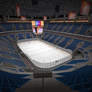 NHL and IIHF Ice Hockey Arena - interior - low poly
