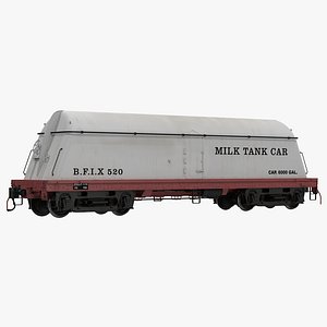 milk tank car modeled 3d model