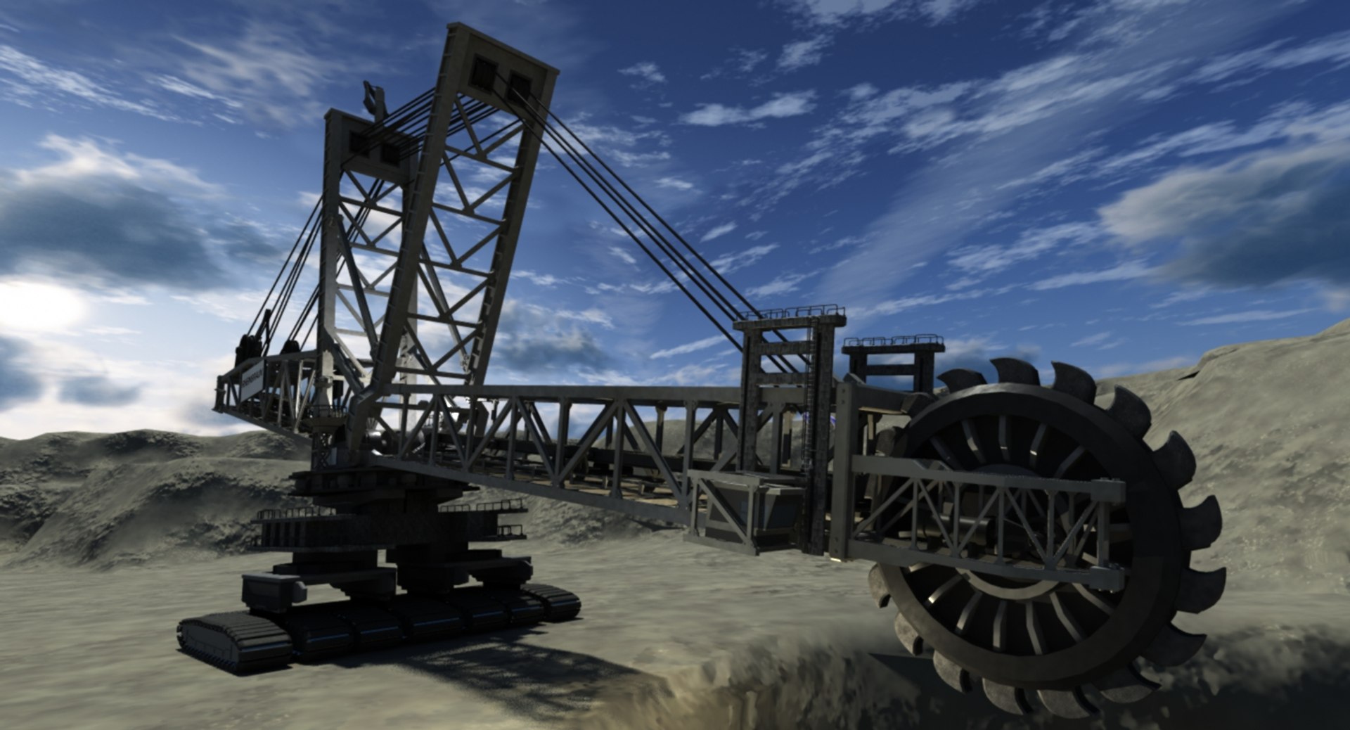 Rheinbraun Giant Bucket Excavator 3d 3ds