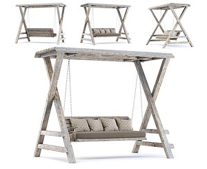 3D Wooden Double-Seater Garden swing
