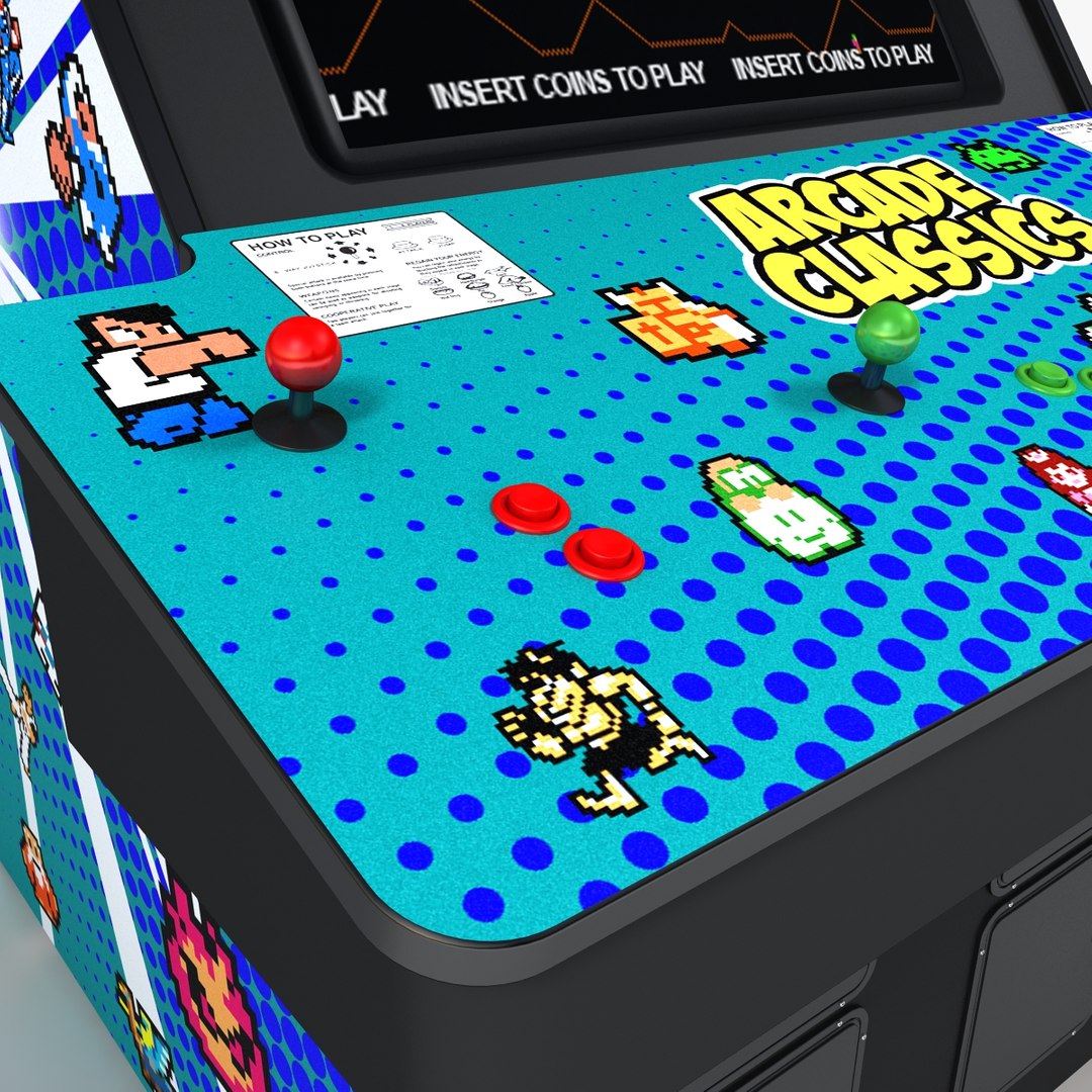 3d Stand Arcade 4 Player Model