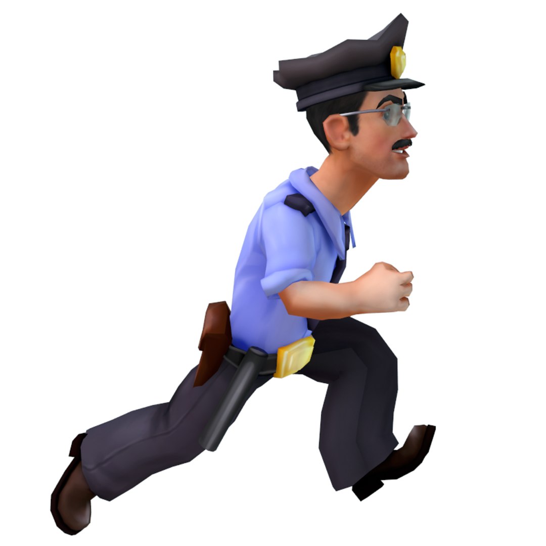 3d policeman animation model