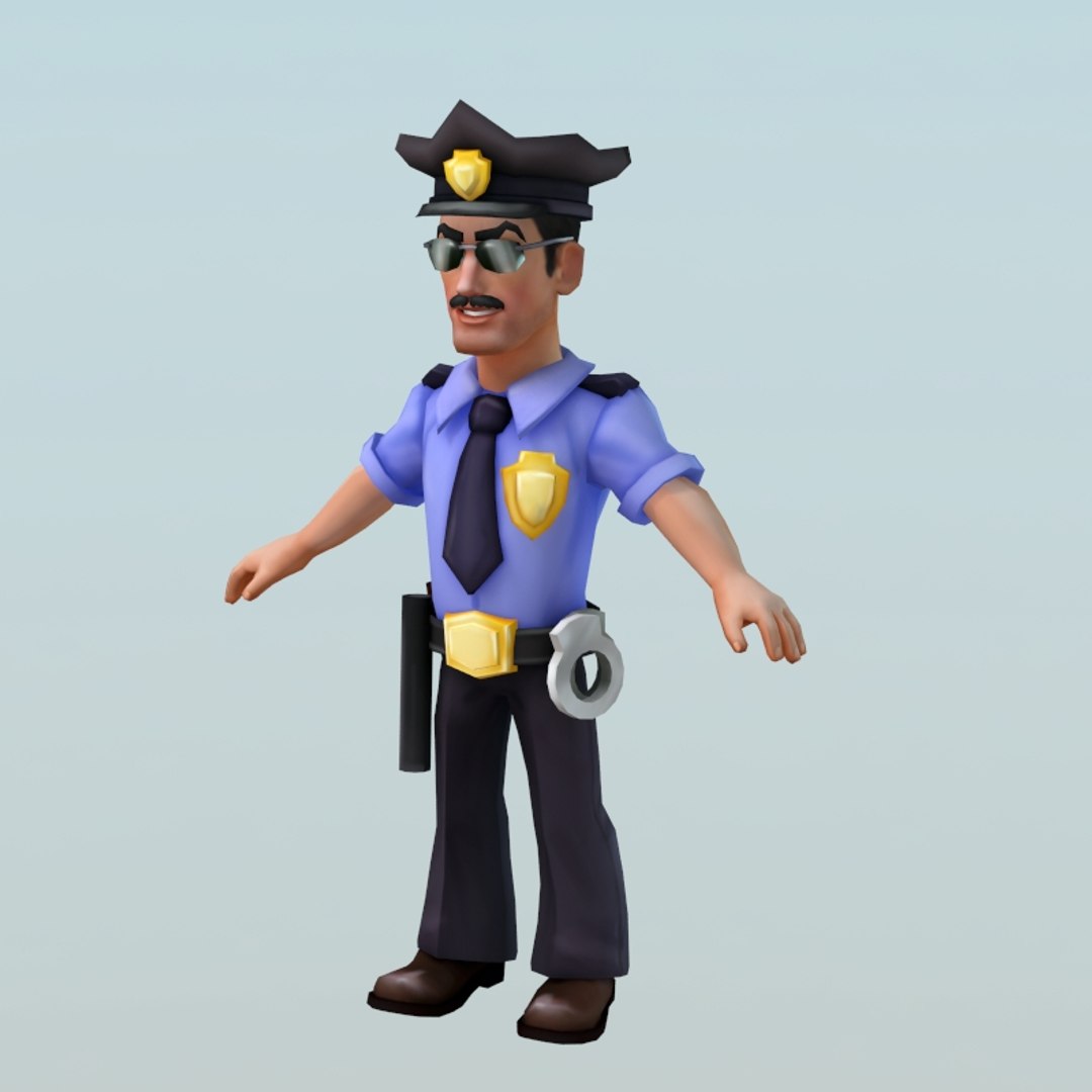 3d policeman animation model