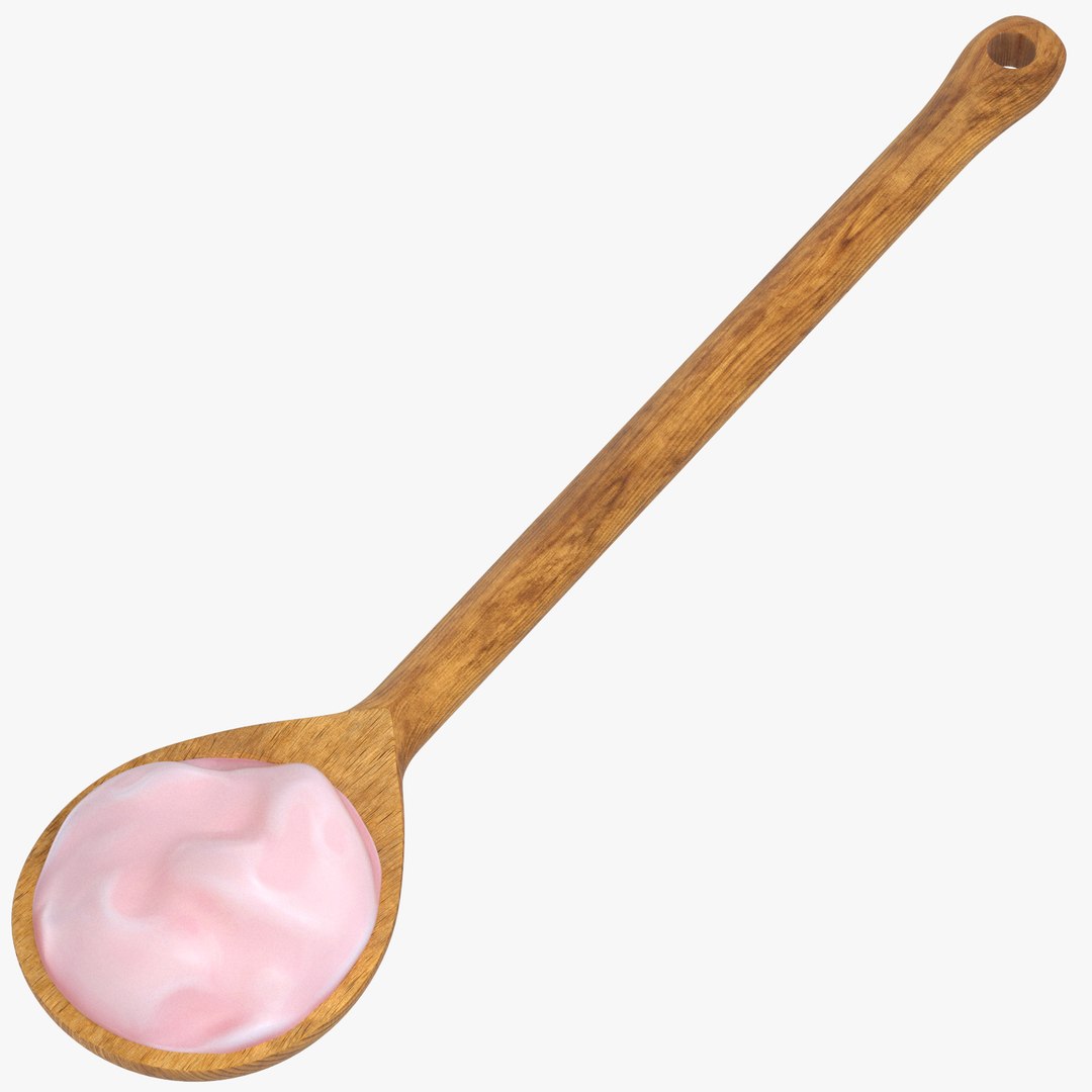 3D Wood Spoons Pink Cream Model - TurboSquid 1497826