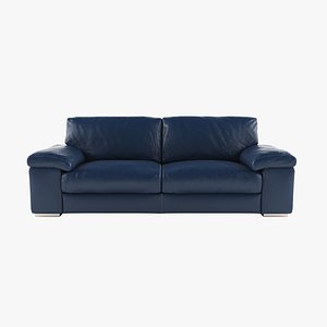 Modern Blue Leather Sofa