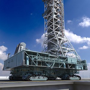 3D Launch Missile System with Crawler Transporter