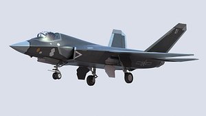 3D J35 Chinese Stealth Jet Fighter model