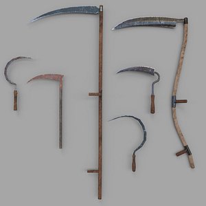 Pack of 6 Medieval Farm Scythe and Sickles