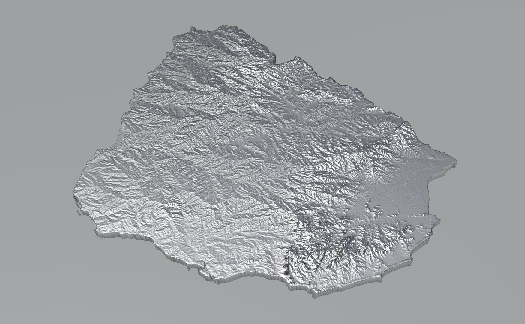 Uruguay Terrain Map 3D Model - TurboSquid 2337627