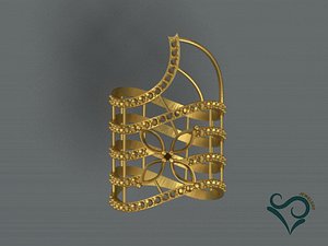 golden ring stone print 3D model