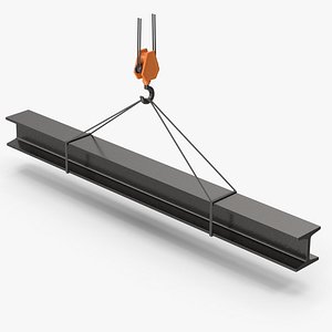Crane Hook And Hanging Metal Beam 3D model