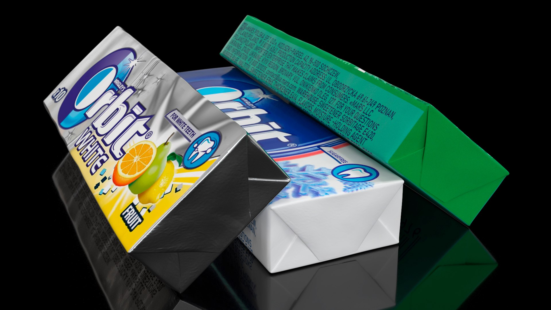 3D model Orbit Chewing Gum Set of Three Flavours - TurboSquid 2044760
