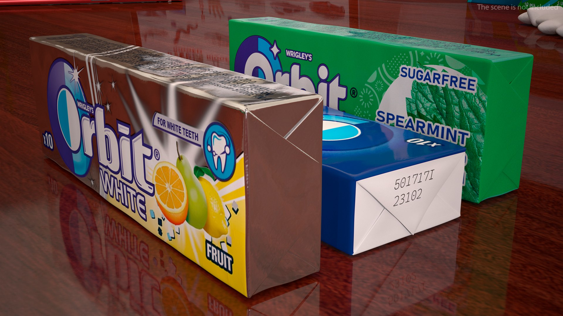 3D Model Orbit Chewing Gum Set Of Three Flavours - TurboSquid 2044760