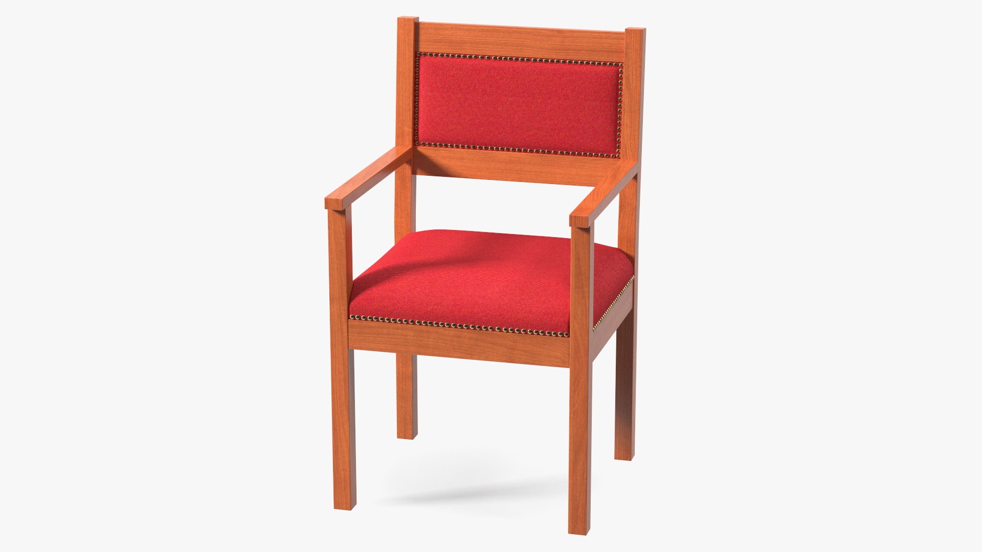 Church Wooden Armchair 3D model preview