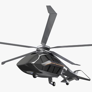 3D Futuristic Helicopter Concept Simple Interior
