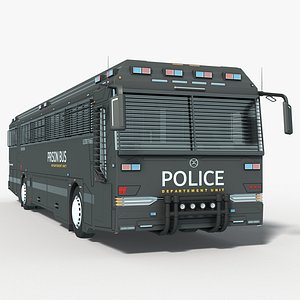 3D Electric Prison Transport Bus model