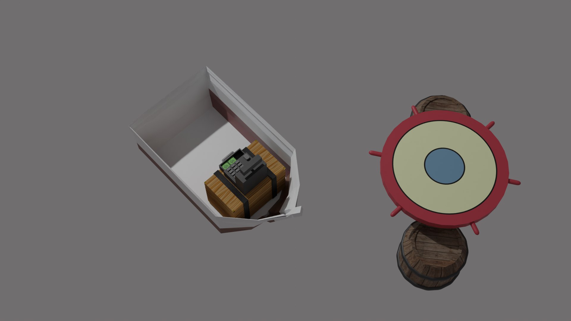Krusty Krab Chair And Table Pack 3D - TurboSquid 1908713