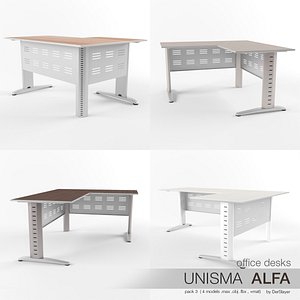 office desks unisma alfa 3d max