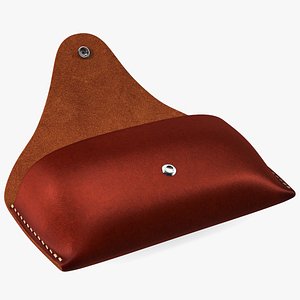 Leather Sunglasses Case Open Brown