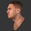 3d realistic human male head model