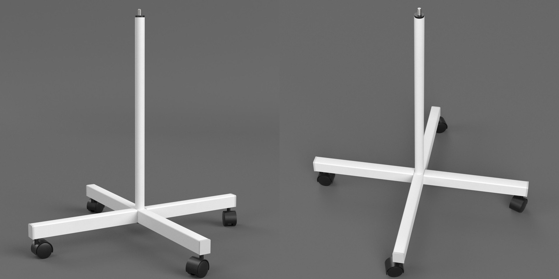 3D 4 wheels rolling stand base model TurboSquid 2003403