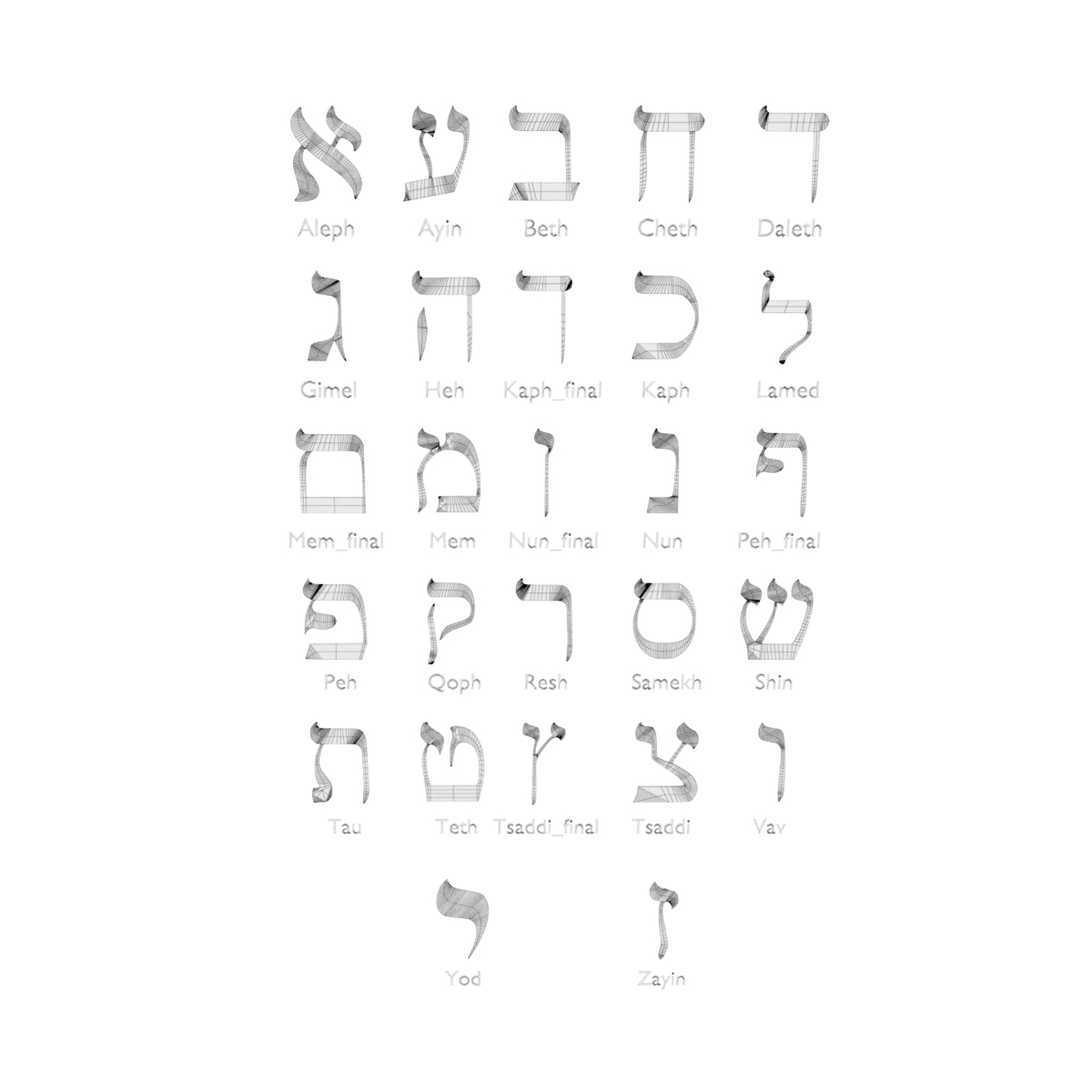 hebrew-alphabet-letters-3d-turbosquid-1406147