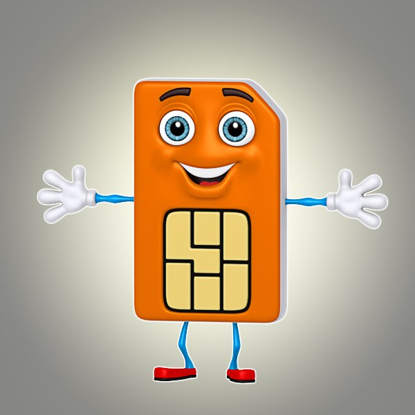 3d cartoon sim card model