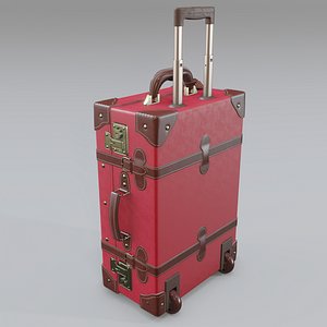 3D Streamline Red Carryon Luggage model