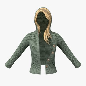 3D Hooded Cardigan With Hair