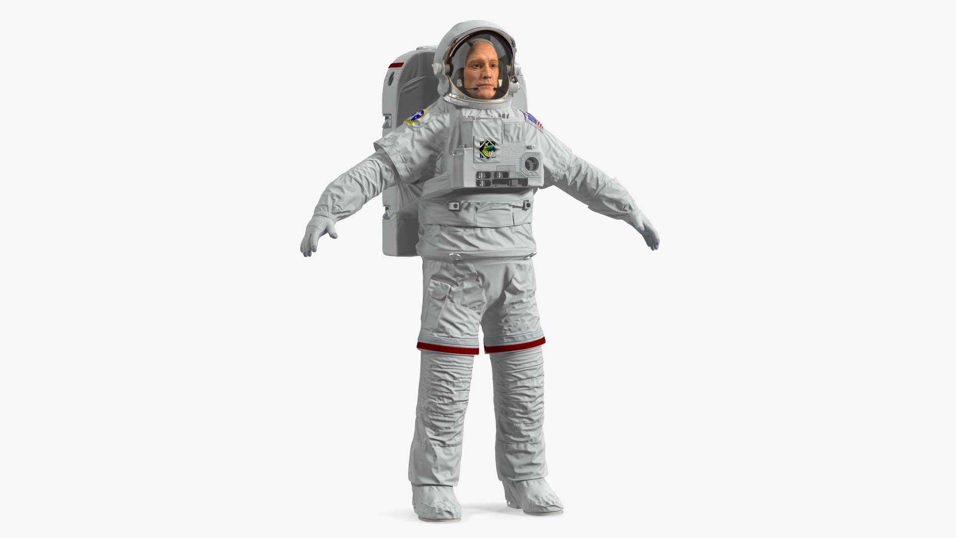Astronaut Wearing Extravehicular Mobility Unit with Helmet 3D model preview
