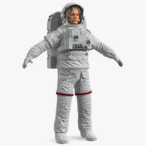 Astronaut Wearing Extravehicular Mobility Unit with Helmet