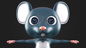 Stylized 3D Cartoon Mouse Character Cute Animal Mascot Model model