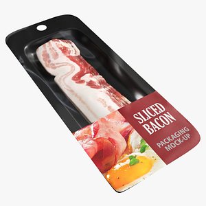 Bacon slices in packaging 3D model