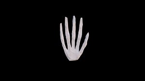 Origami human hand unfolding growing animation