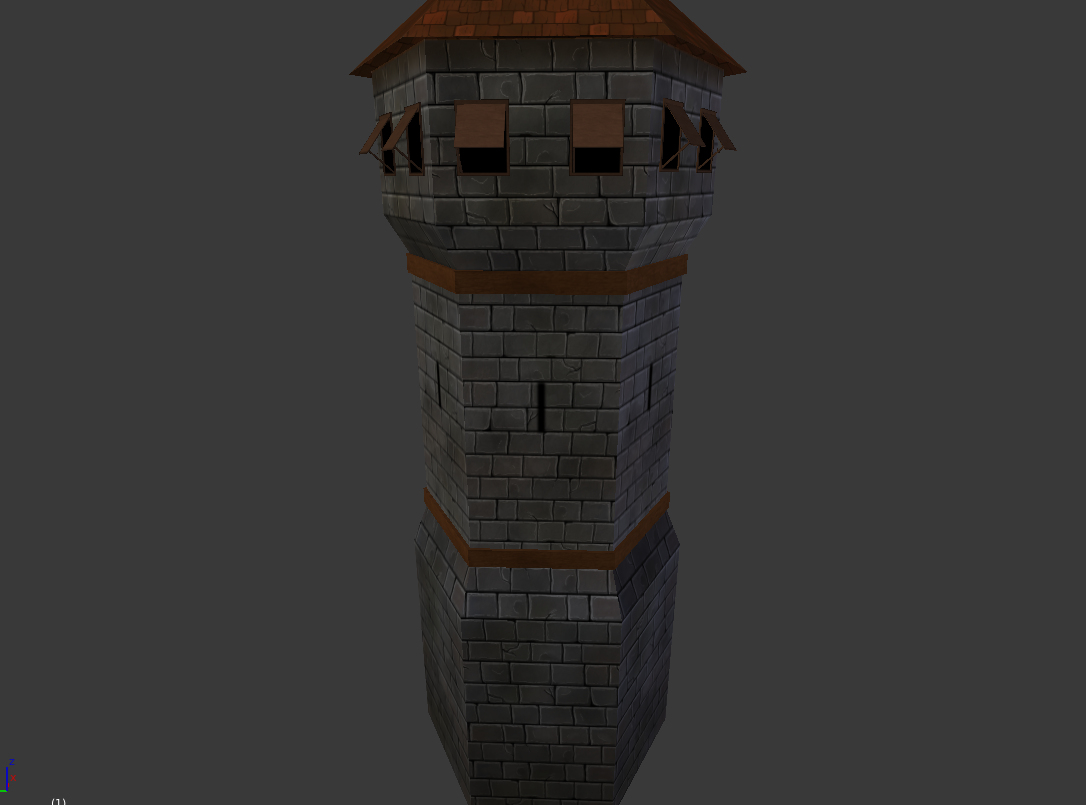 3d model of medieval tower rts