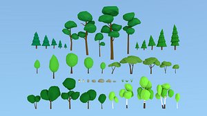 nature trees pine 3D