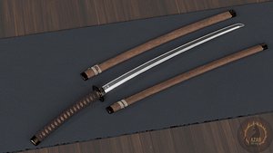 Katana 01 Premium Japanese Sword Game-ready Pbr Model 3D model