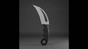 Ultra low poly karambit knife