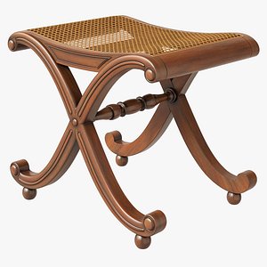 3D A Pair of Regency Mahogany X-Frame stools Circa 1810 Attributed to Gillows model
